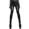 PUNK RAVE Pantalon ‘Snake’ Noir Et Vert Fluo pas cher en vente 29