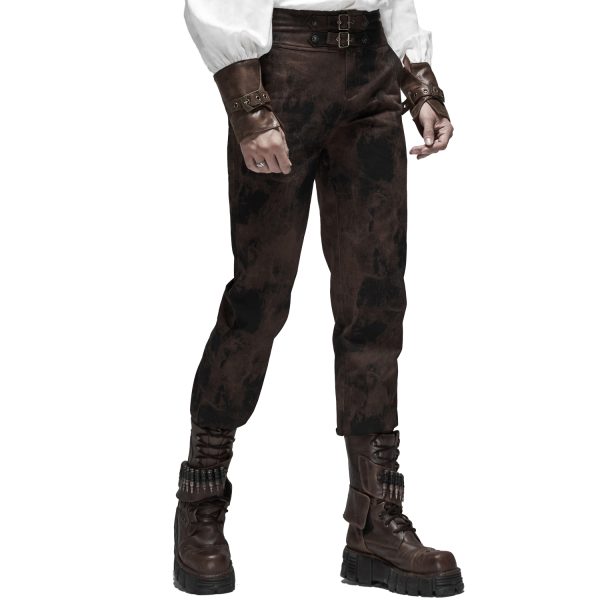 haute qualité PUNK RAVE Pantalon Steampunk ‘Coyote’ Marron 5