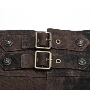 haute qualité PUNK RAVE Pantalon Steampunk ‘Coyote’ Marron 27