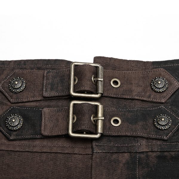 haute qualité PUNK RAVE Pantalon Steampunk ‘Coyote’ Marron 9