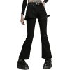 PUNK RAVE Pantalon Taille Mi Haute ‘Lamia’ Avec Sur-jupe Noir soldes de Noël 61