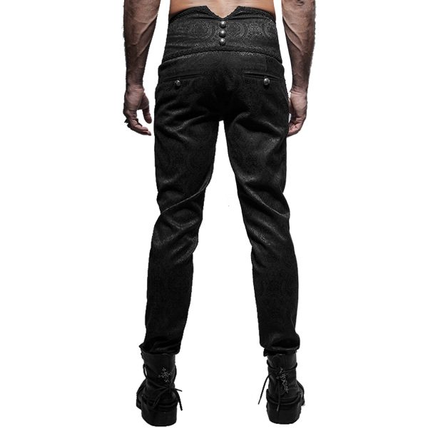 PUNK RAVE Pantalon ‘Torero’ En Brocart Noir vente pas cher 7