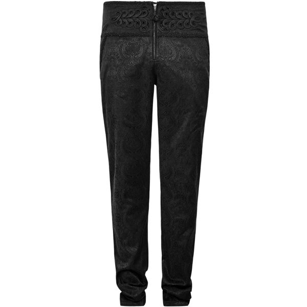 PUNK RAVE Pantalon ‘Torero’ En Brocart Noir vente pas cher 9