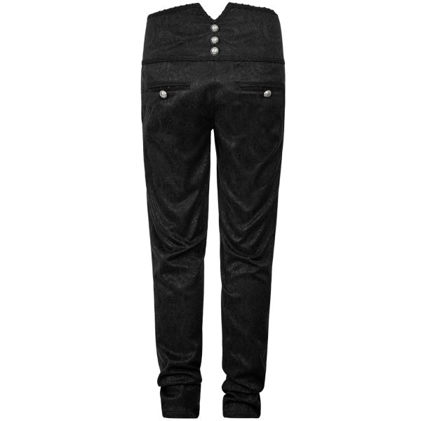 PUNK RAVE Pantalon ‘Torero’ En Brocart Noir vente pas cher 10