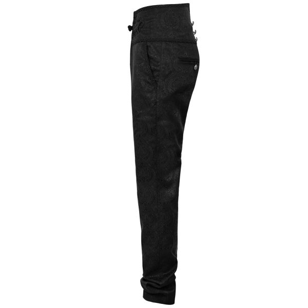 PUNK RAVE Pantalon ‘Torero’ En Brocart Noir vente pas cher 11