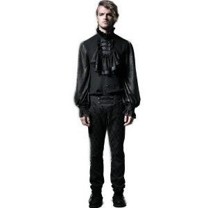 PUNK RAVE Pantalon ‘Vampyr’ En Brocart Noir Réductions 24