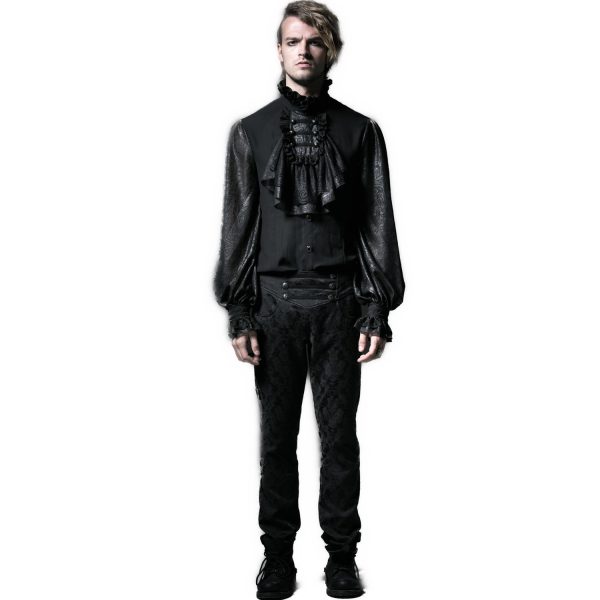 PUNK RAVE Pantalon ‘Vampyr’ En Brocart Noir Réductions 3