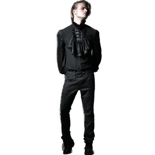 PUNK RAVE Pantalon ‘Vampyr’ En Brocart Noir Réductions 4