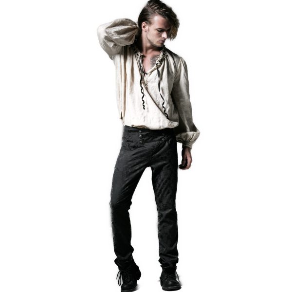 PUNK RAVE Pantalon ‘Vampyr’ En Brocart Noir Réductions 5