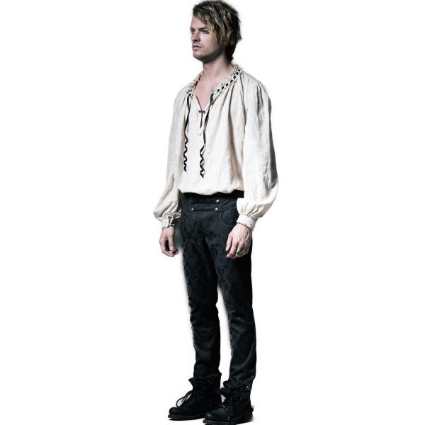 PUNK RAVE Pantalon ‘Vampyr’ En Brocart Noir Réductions 7