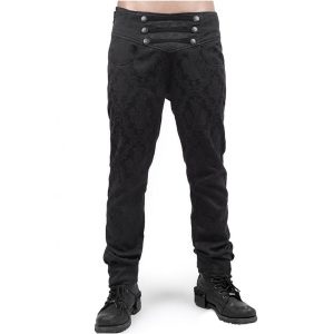 PUNK RAVE Pantalon ‘Vampyr’ En Brocart Noir Réductions 34