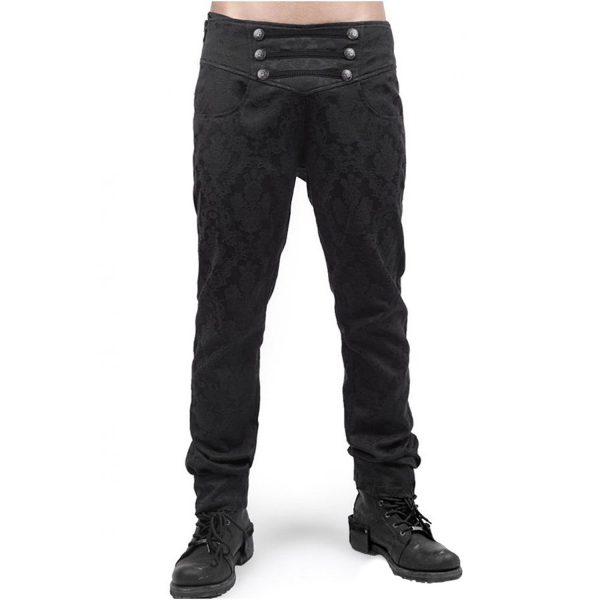 PUNK RAVE Pantalon ‘Vampyr’ En Brocart Noir Réductions 8