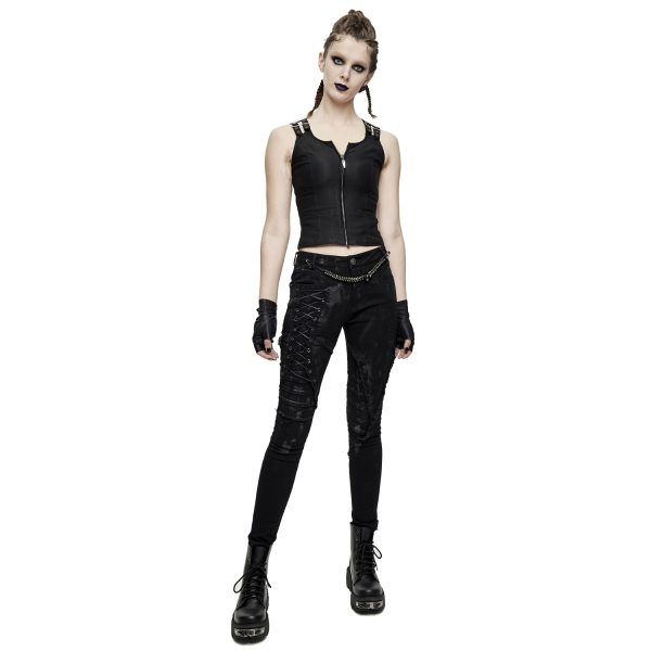 offre spéciale DEVIL FASHION Pantalon ‘Wasteland’ Noir Pour Femmes 3