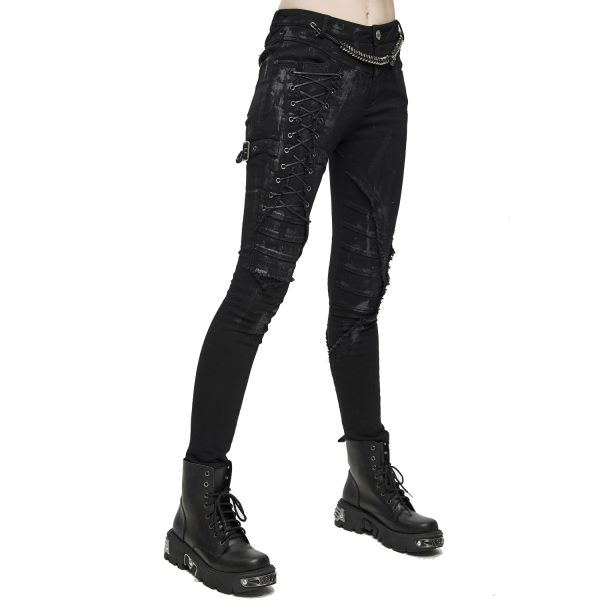 offre spéciale DEVIL FASHION Pantalon ‘Wasteland’ Noir Pour Femmes 8