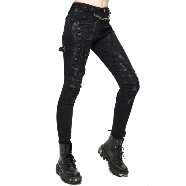 offre spéciale DEVIL FASHION Pantalon ‘Wasteland’ Noir Pour Femmes 10