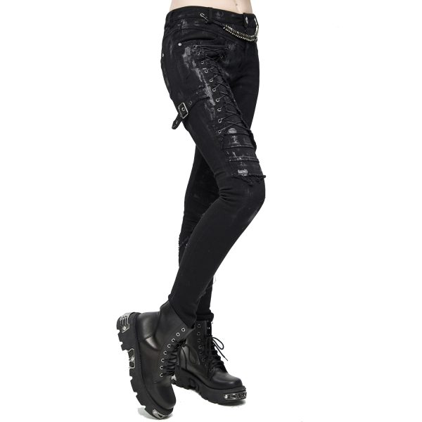 offre spéciale DEVIL FASHION Pantalon ‘Wasteland’ Noir Pour Femmes 11