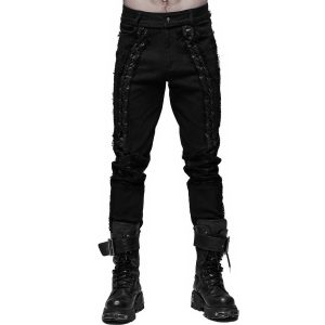 Nouveau PUNK RAVE Pantalon ‘Wolfram’ Noir 39