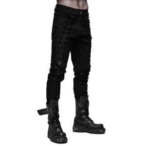 Nouveau PUNK RAVE Pantalon ‘Wolfram’ Noir 43