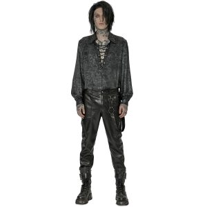 boutiqued pas cher PUNK RAVE Pantalon ‘Xanthus’ En Simili Cuir Noir 24