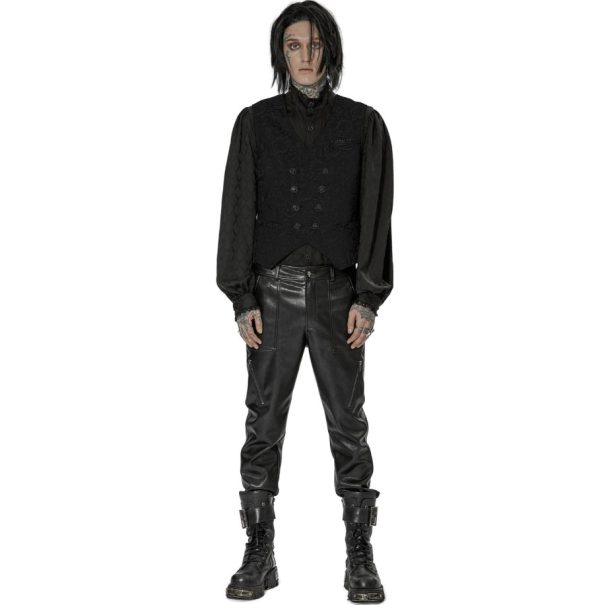 boutiqued pas cher PUNK RAVE Pantalon ‘Xanthus’ En Simili Cuir Noir 12