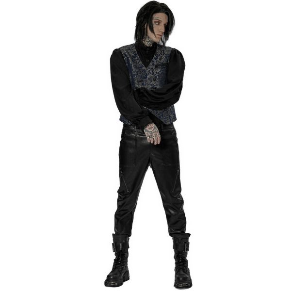 boutiqued pas cher PUNK RAVE Pantalon ‘Xanthus’ En Simili Cuir Noir 13