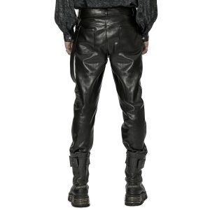 boutiqued pas cher PUNK RAVE Pantalon ‘Xanthus’ En Simili Cuir Noir 54