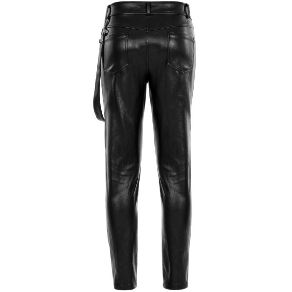 boutiqued pas cher PUNK RAVE Pantalon ‘Xanthus’ En Simili Cuir Noir 21