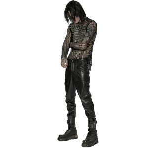 boutiqued pas cher PUNK RAVE Pantalon ‘Xanthus’ En Simili Cuir Noir 28