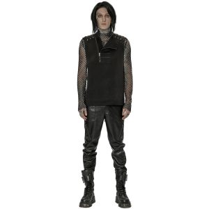 boutiqued pas cher PUNK RAVE Pantalon ‘Xanthus’ En Simili Cuir Noir 32