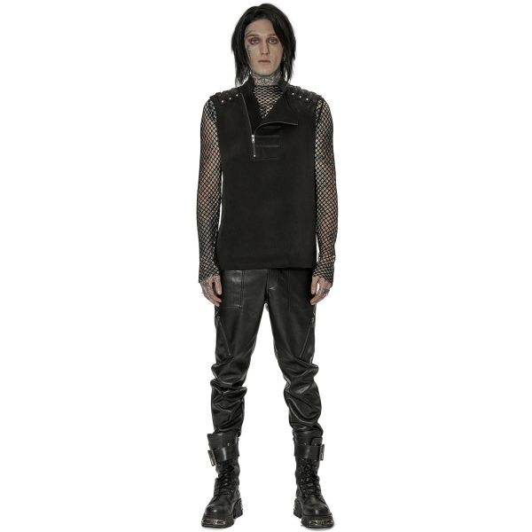 boutiqued pas cher PUNK RAVE Pantalon ‘Xanthus’ En Simili Cuir Noir 7