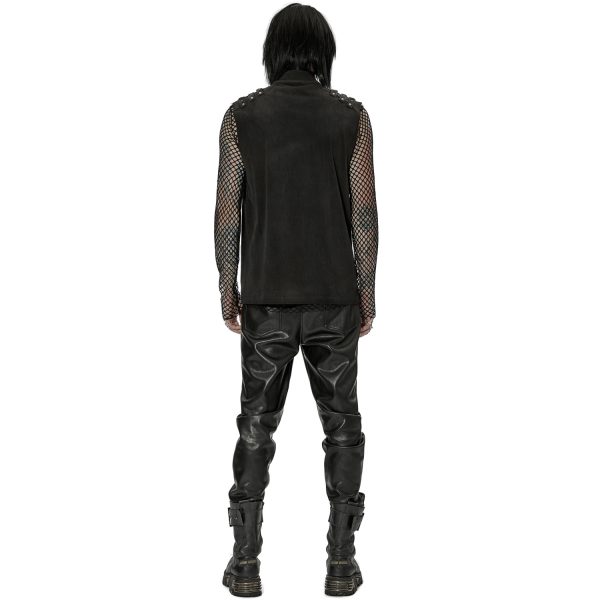 boutiqued pas cher PUNK RAVE Pantalon ‘Xanthus’ En Simili Cuir Noir 8