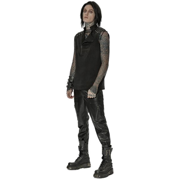 boutiqued pas cher PUNK RAVE Pantalon ‘Xanthus’ En Simili Cuir Noir 9
