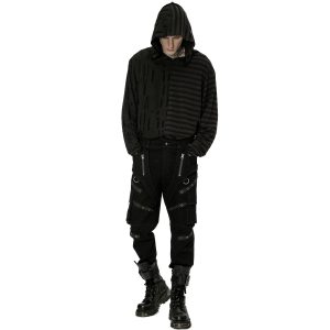 De super promotions disponibles PUNK RAVE Pantalon ‘Ywain’ En Denim Noir 19