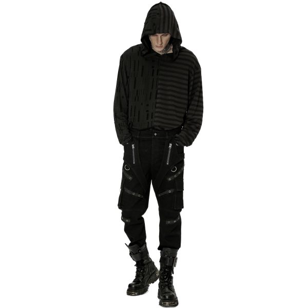 De super promotions disponibles PUNK RAVE Pantalon ‘Ywain’ En Denim Noir 3