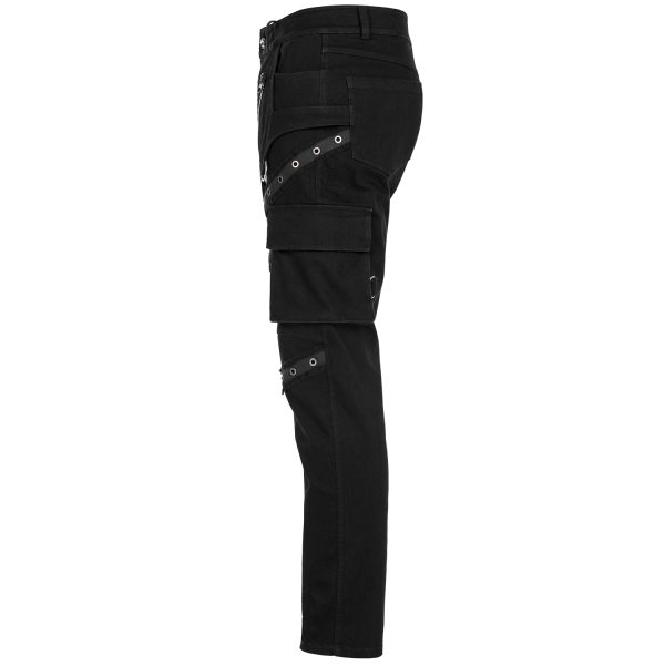 De super promotions disponibles PUNK RAVE Pantalon ‘Ywain’ En Denim Noir 12