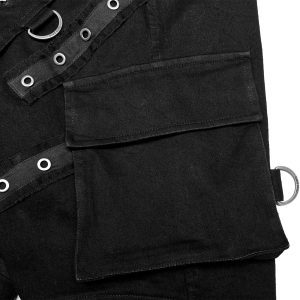De super promotions disponibles PUNK RAVE Pantalon ‘Ywain’ En Denim Noir 39