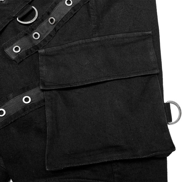 De super promotions disponibles PUNK RAVE Pantalon ‘Ywain’ En Denim Noir 13