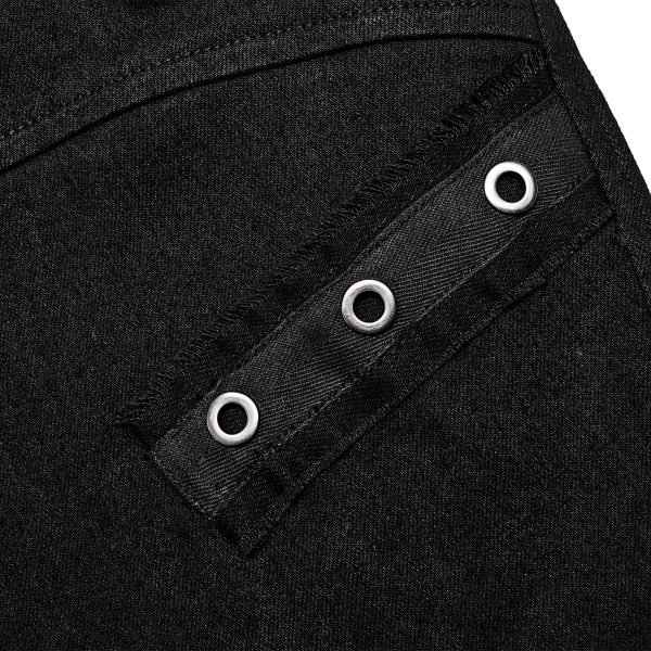De super promotions disponibles PUNK RAVE Pantalon ‘Ywain’ En Denim Noir 16