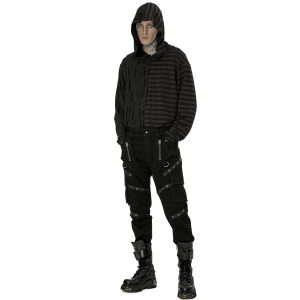 De super promotions disponibles PUNK RAVE Pantalon ‘Ywain’ En Denim Noir 23