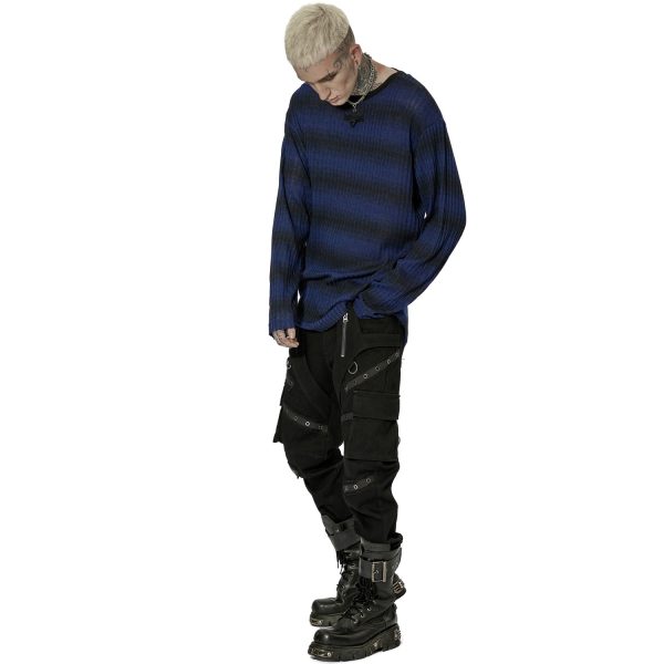 De super promotions disponibles PUNK RAVE Pantalon ‘Ywain’ En Denim Noir 7