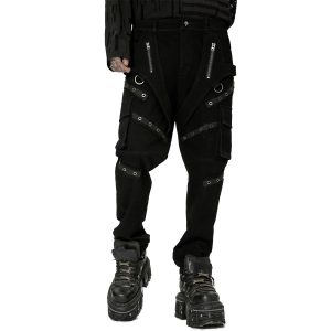 De super promotions disponibles PUNK RAVE Pantalon ‘Ywain’ En Denim Noir 29