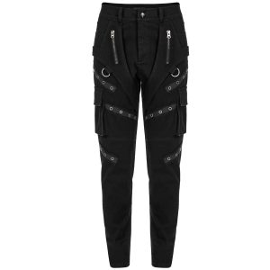 De super promotions disponibles PUNK RAVE Pantalon ‘Ywain’ En Denim Noir 33