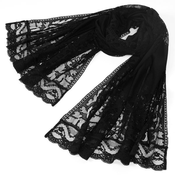PUNK RAVE Paréo ‘Goth Bat’ En Dentelle Noire grande surprise 7