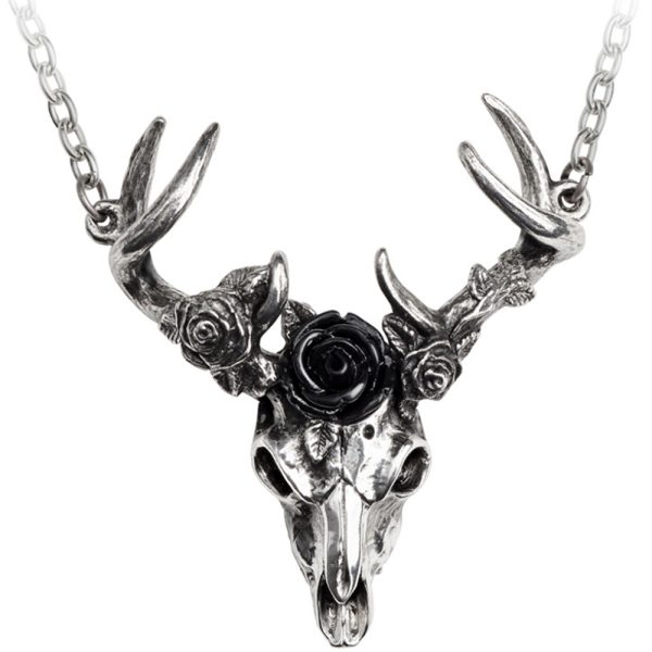 Réductions ALCHEMY GOTHIC Pendentif ‘White Hart, Black Rose’ 1