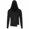 PUNK RAVE Polo Asymétrique à Capuche ‘Morok’ Noir fashion pas cher 56