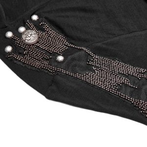 PUNK RAVE Polo Asymétrique à Capuche ‘Morok’ Noir fashion pas cher 37