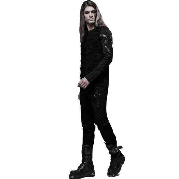 PUNK RAVE Polo Manches Longues ‘Astaroth’ Noir solde en ligne 12