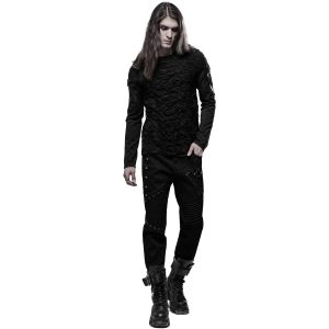 PUNK RAVE Polo Manches Longues ‘Astaroth’ Noir solde en ligne 42