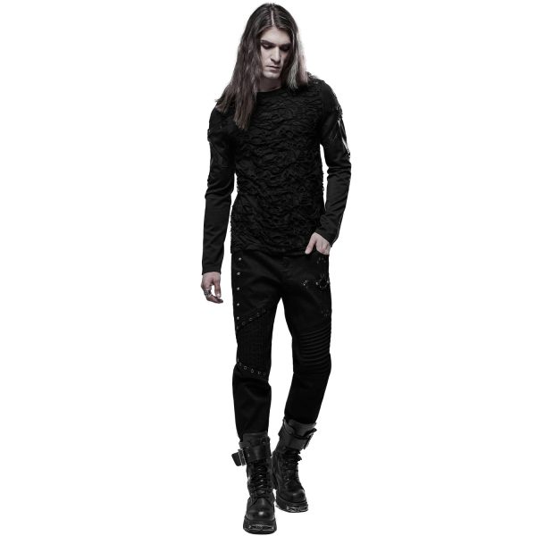 PUNK RAVE Polo Manches Longues ‘Astaroth’ Noir solde en ligne 13