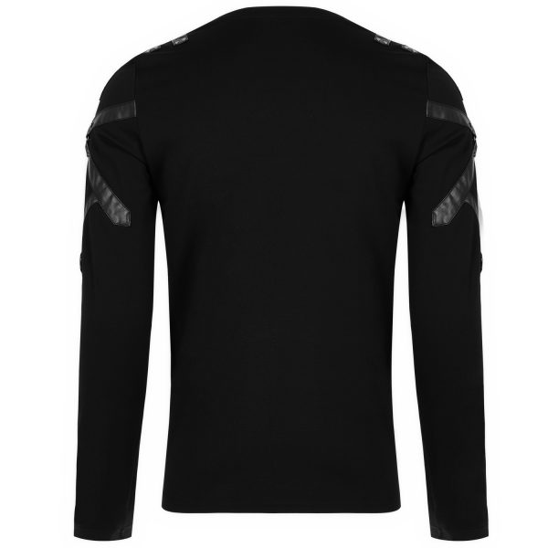 PUNK RAVE Polo Manches Longues ‘Astaroth’ Noir solde en ligne 15